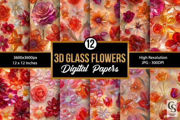 3D Glass Flowers Seamless Patterns: A Practical Guide to Enhancing Your Creative Projects