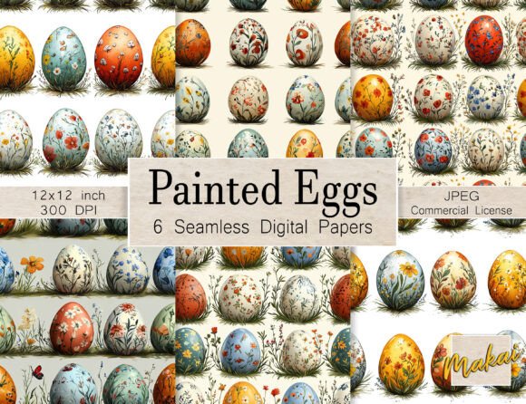 6 Seamless Patterns Painted Easter Eggs: A Practical Guide to Incorporating Springtime Elegance into Your Projects