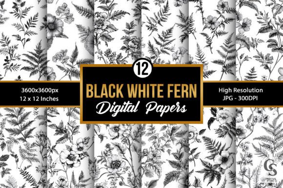 Black White Floral Ferns Patterns: A Timeless Design for Modern Creativity