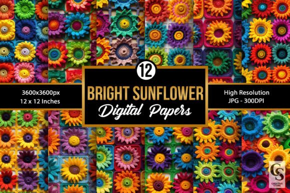 Bright Square Crochet Sunflower Patterns for Creative Projects
