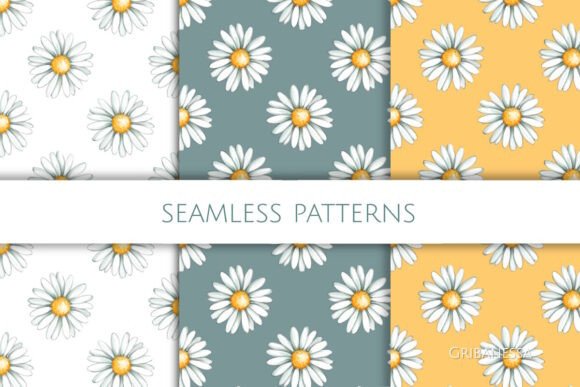 Chamomile Patterns Daisy Flowers: A Versatile Digital Paper for Creative Projects