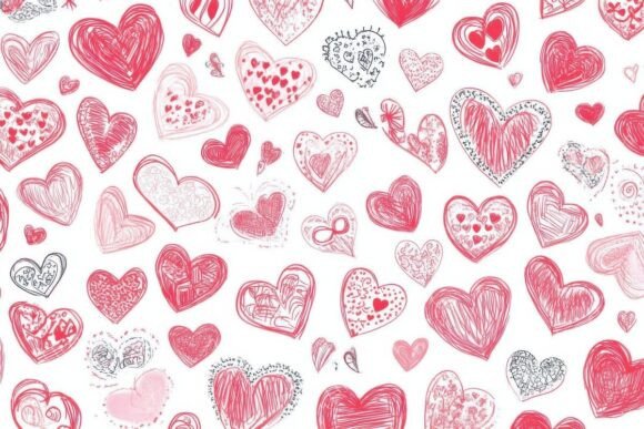 Colorful and Creative Heart Patterns: A Digital Treasure for Designers and Lovers of Art