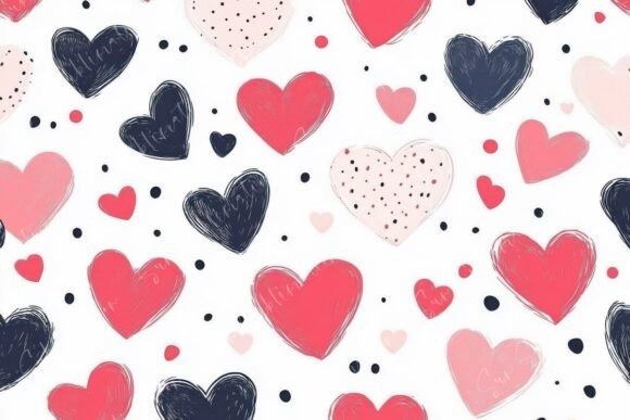 Colorful Heart Patterns with Dots for Creative Decoration