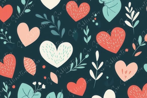 Colorful Heart Patterns with Leaves: A Vibrant Trend in Romantic Design
