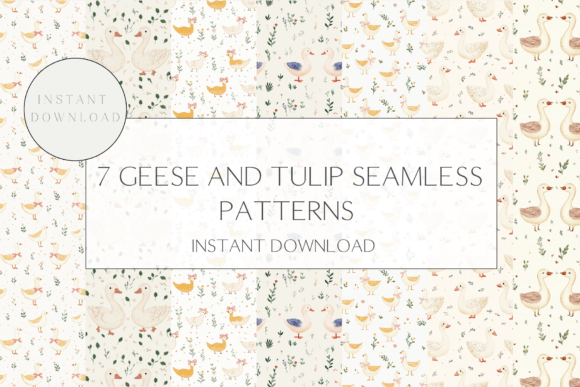 Cottage Geese Seamless Patterns