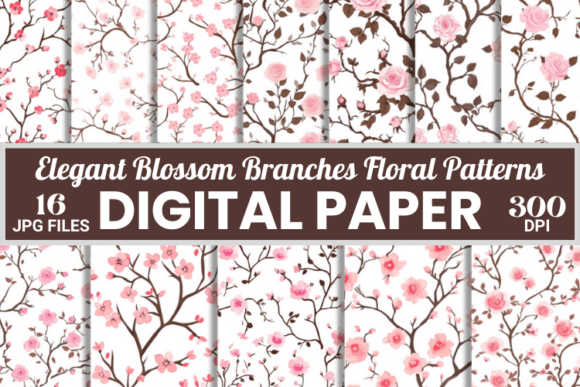Elegant Blossom Branches Floral Patterns: A Modern Approach to Digital Design