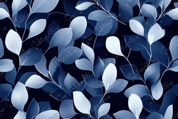 Elegant Leaf Patterns in Cool Seamless