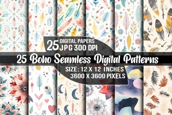 Evaluating the 25 Boho Seamless Digital Patterns Collection for Creative Projects