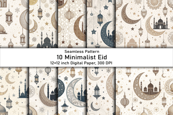 Minimalist Eid Seamless Patterns: Elevate Your Design Projects