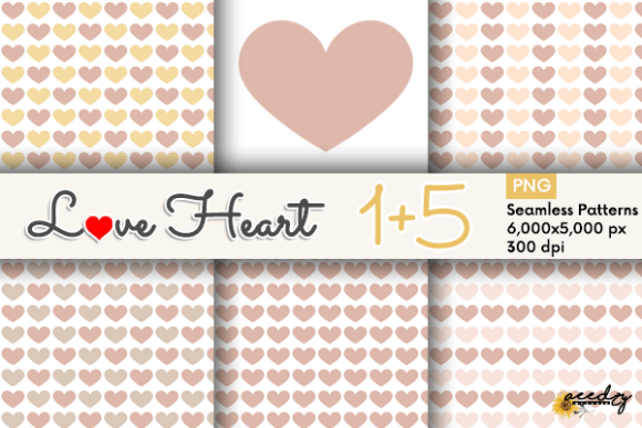 Pastel Brown Hearts Patterns