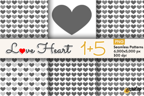 Pastel Gray Hearts Patterns